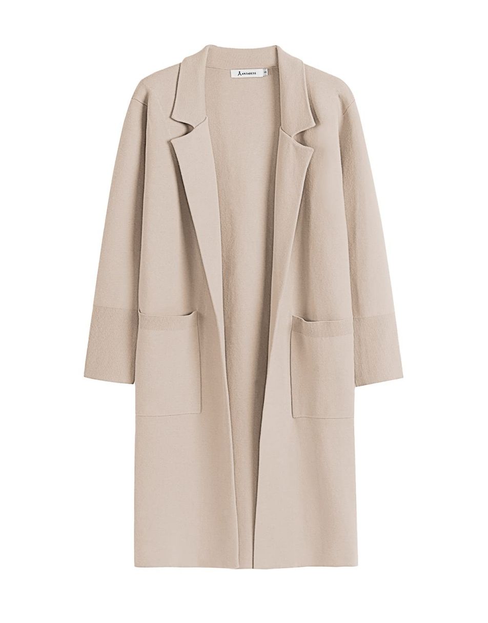 ANRABESS Cardigan for Women Oversized Open Front Sweater Coat Long Sle