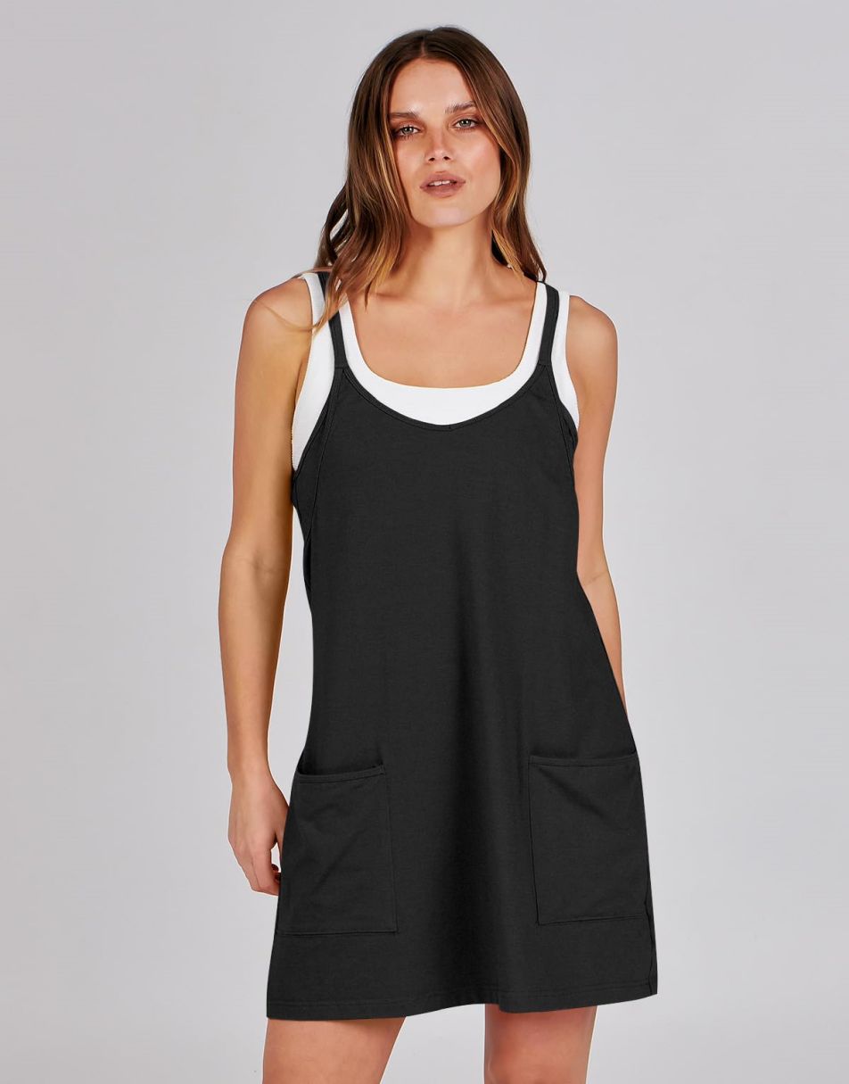 active dress with shorts Sleeveless (Women) Sleeveless design keeps you cool and free SIZE ANRABESS Women's Active Mini Dress