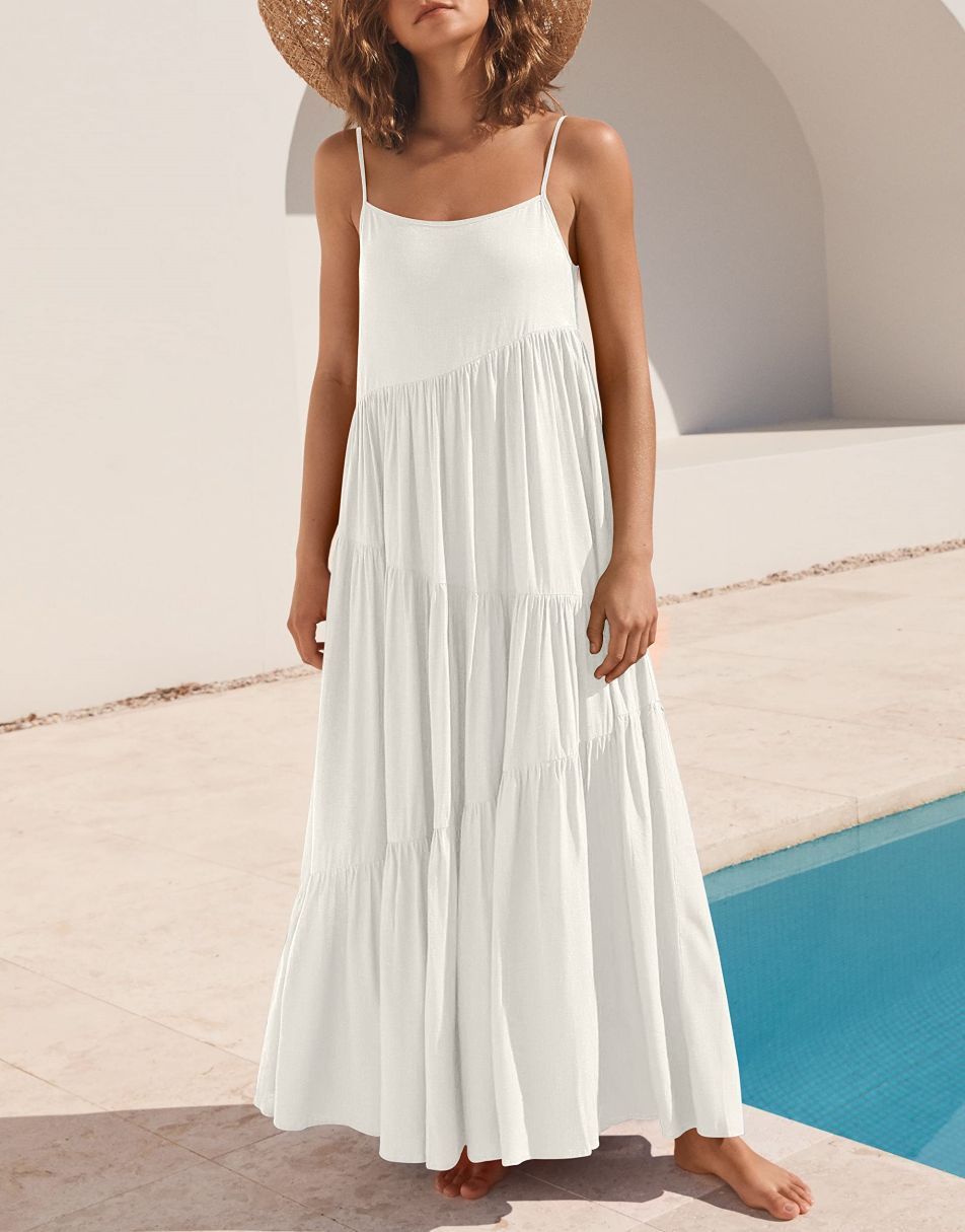 ANRABESS Asymmetric Tiered Sleeveless Maxi Beach Dress ANRABESS Asymmetric Tiered Sleeveless Maxi Beach Dress