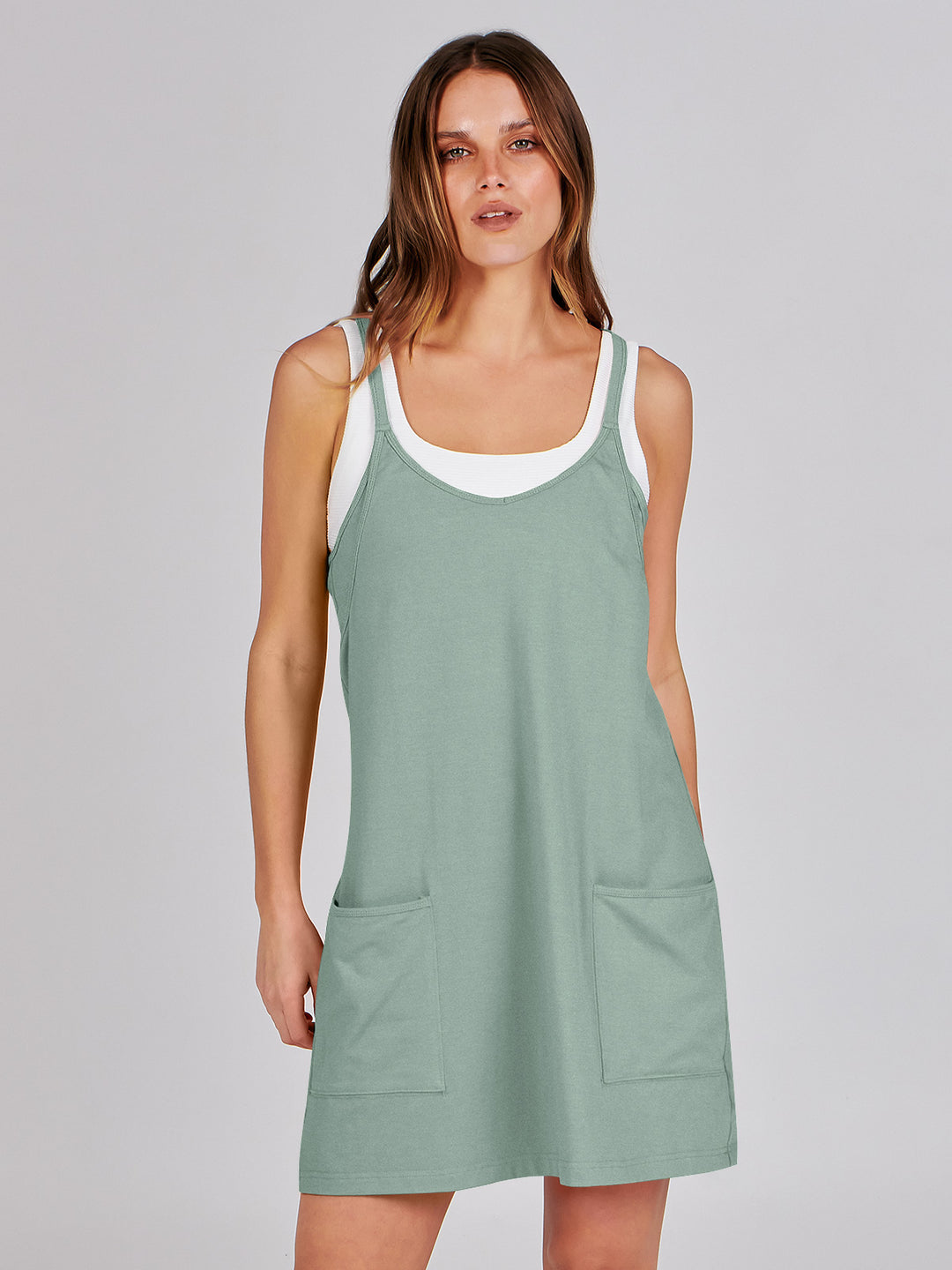 ANRABESS Women's Active Mini Dress with Built-in Shorts