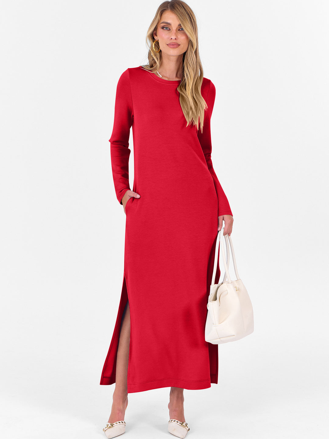 ANRABESS Women's Loose Split Flowy Maxi Dress