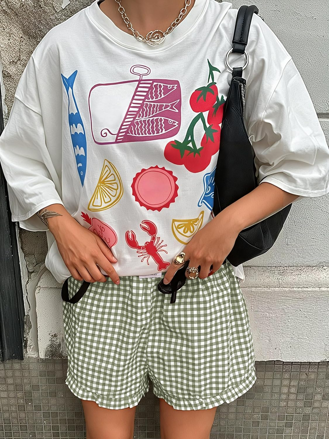 ANRABESS Women's Gingham Shorts - Ruffle Boxer Pajama Shorts with Pockets