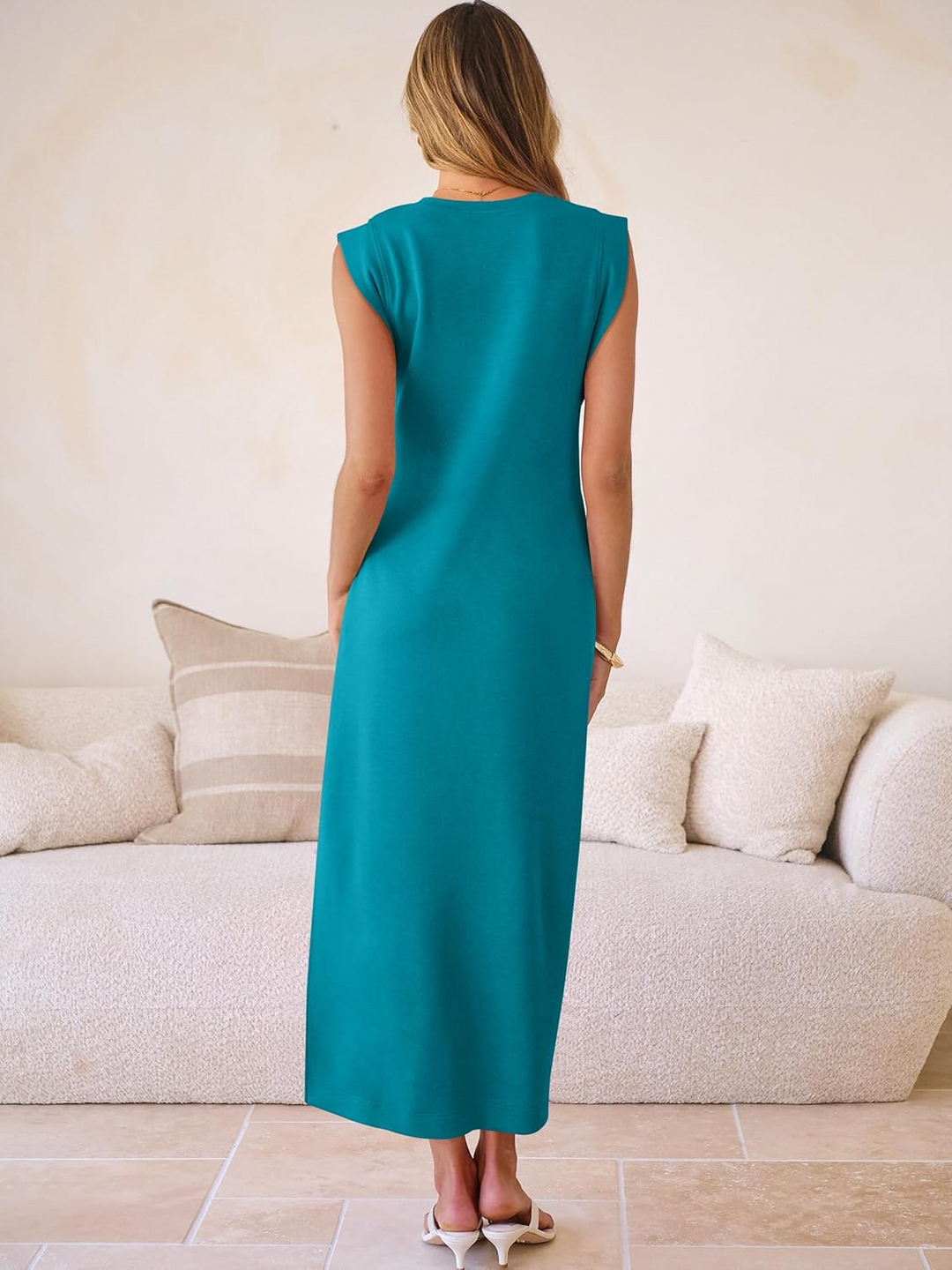 ANRABESS Women's Wrinkle-Free Sleeveless Maxi Dress