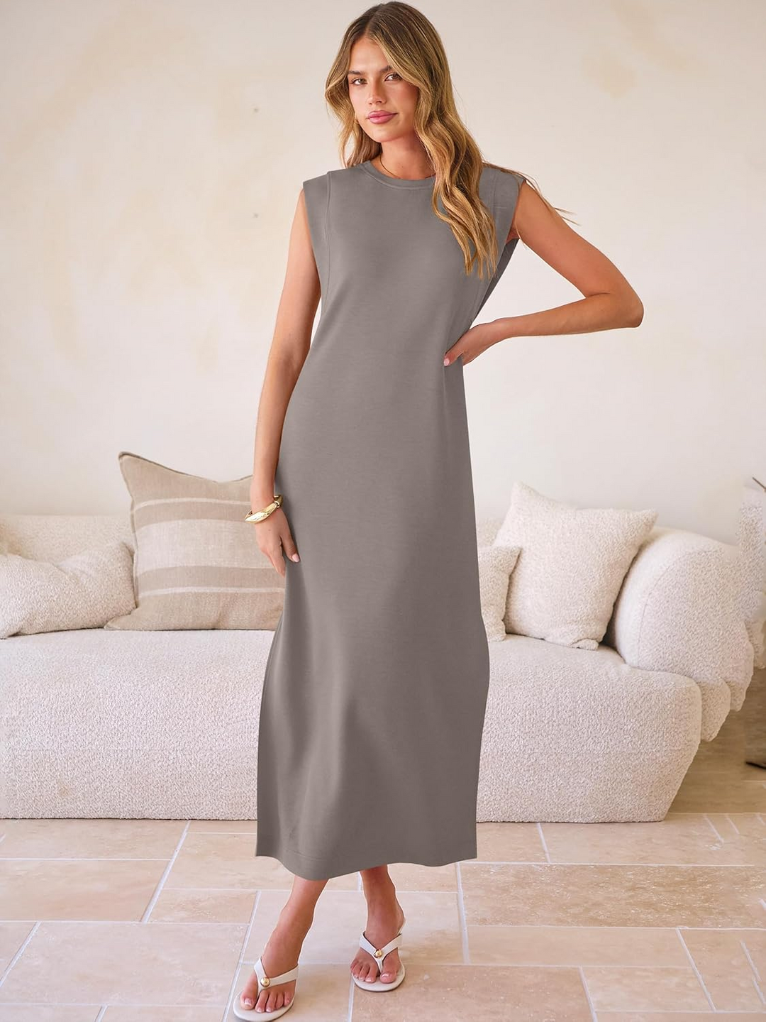 ANRABESS Women's Wrinkle-Free Sleeveless Maxi Dress