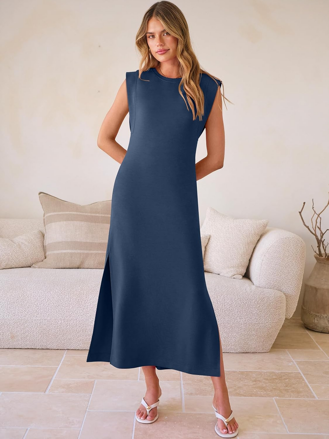 ANRABESS Women's Wrinkle-Free Sleeveless Maxi Dress