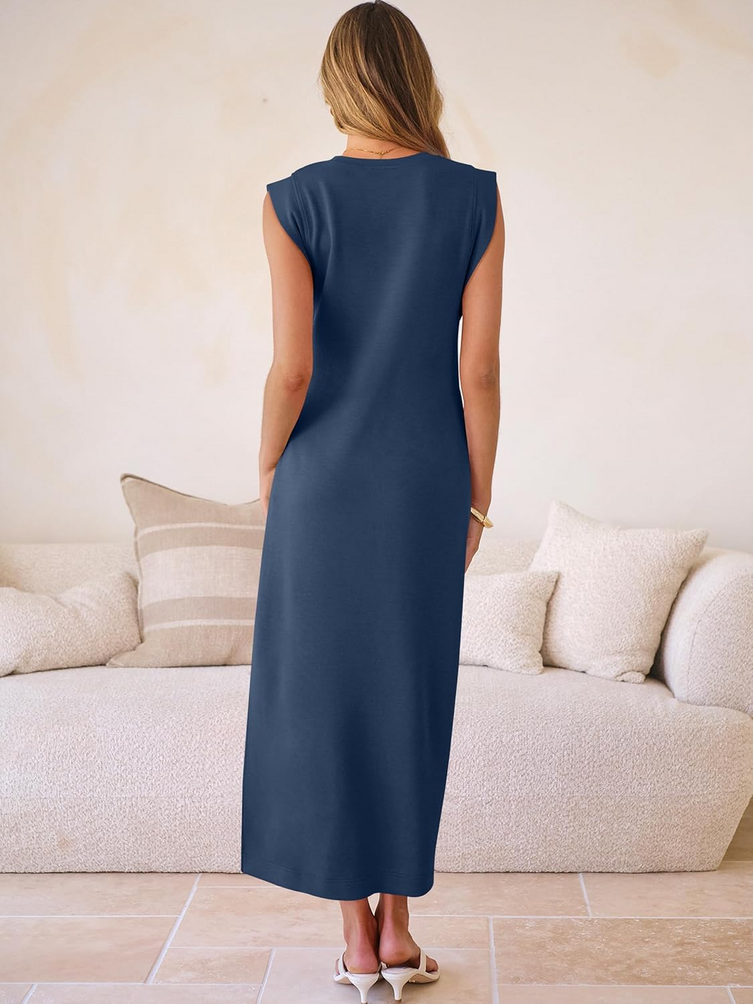 ANRABESS Women's Wrinkle-Free Sleeveless Maxi Dress