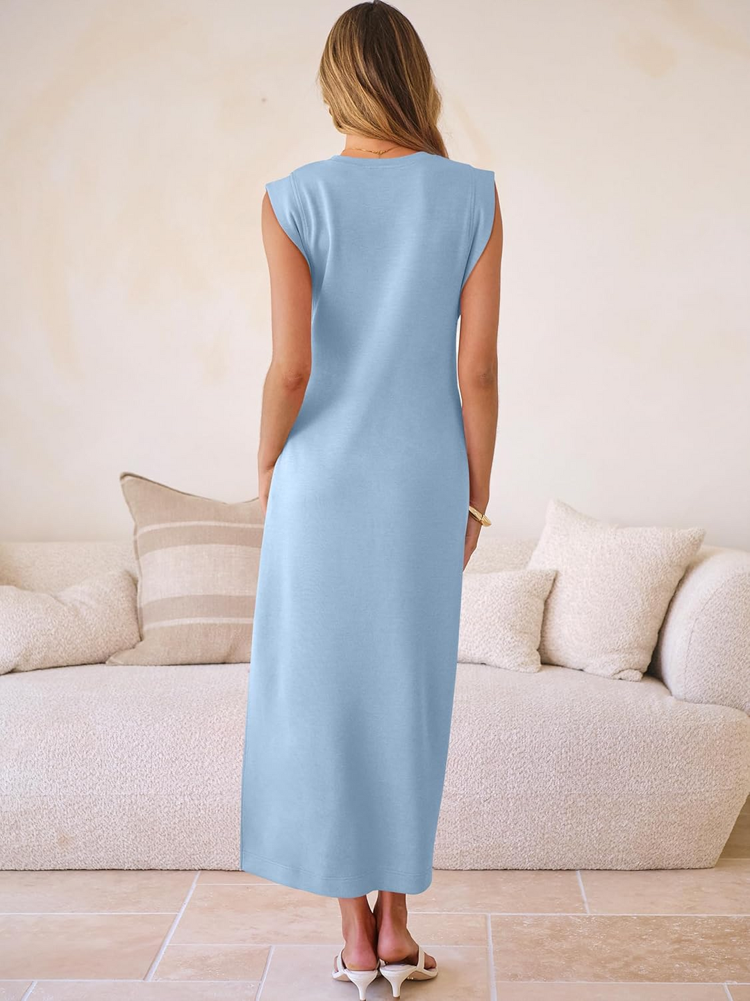 ANRABESS Women's Wrinkle-Free Sleeveless Maxi Dress