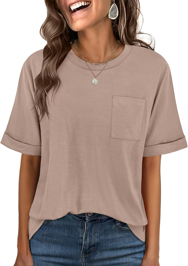 ANRABESS Women's Oversized T-Shirt with Pocket