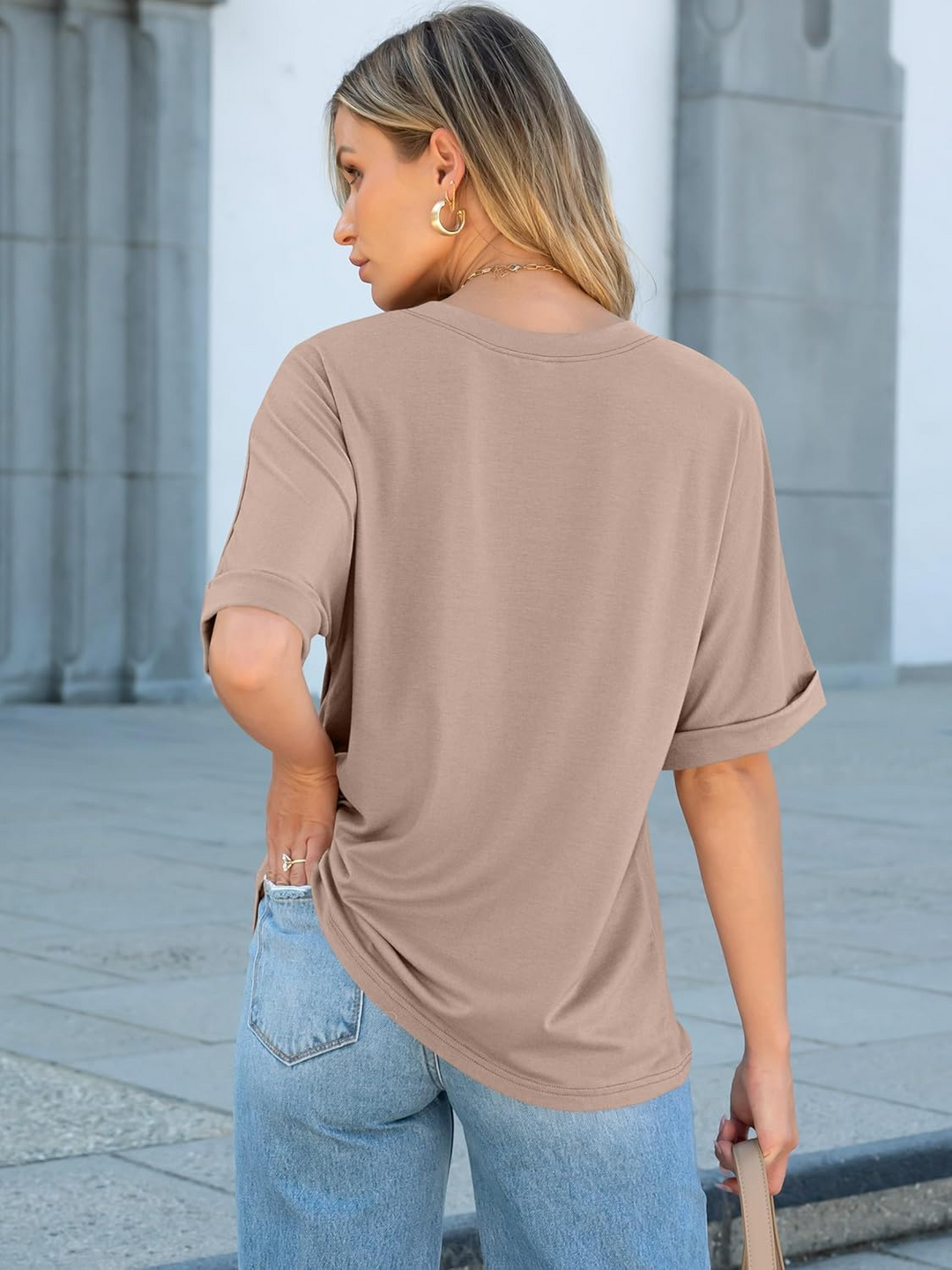 ANRABESS Women's Oversized T-Shirt with Pocket