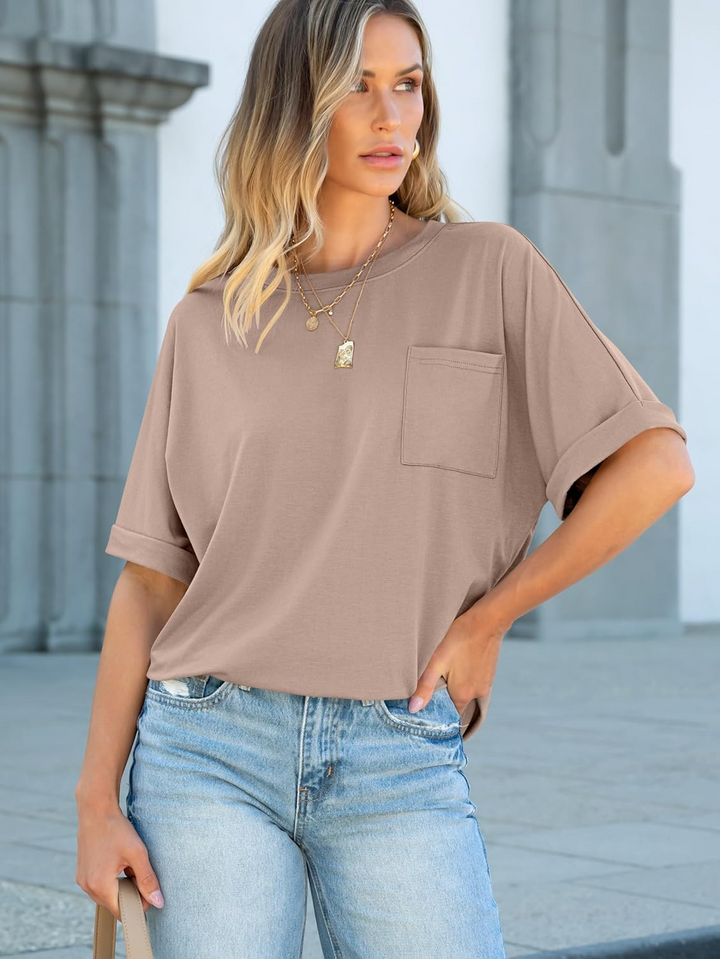 ANRABESS Women's Oversized T-Shirt with Pocket