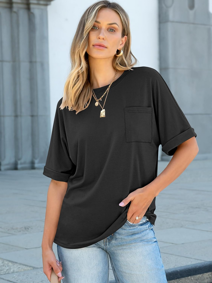 ANRABESS Women's Oversized T-Shirt with Pocket