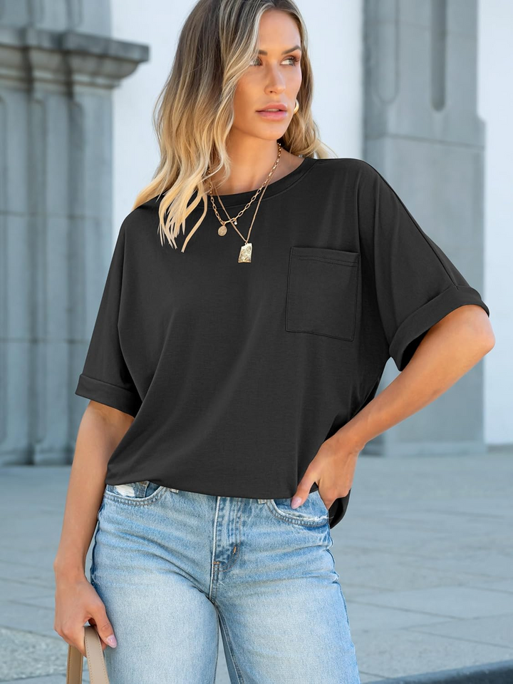ANRABESS Women's Oversized T-Shirt with Pocket