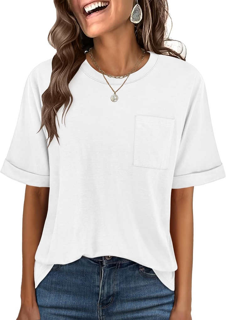 ANRABESS Women's Oversized T-Shirt with Pocket