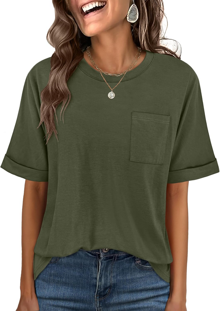 ANRABESS Women's Oversized T-Shirt with Pocket