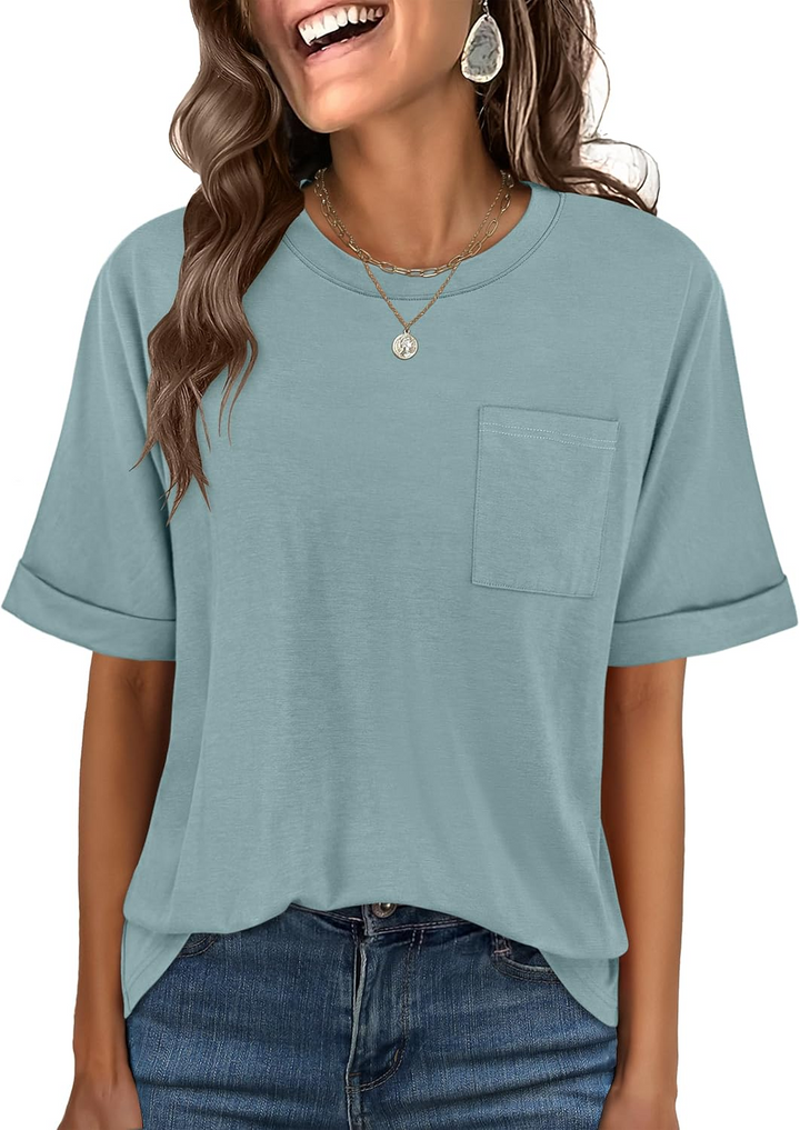 ANRABESS Women's Oversized T-Shirt with Pocket