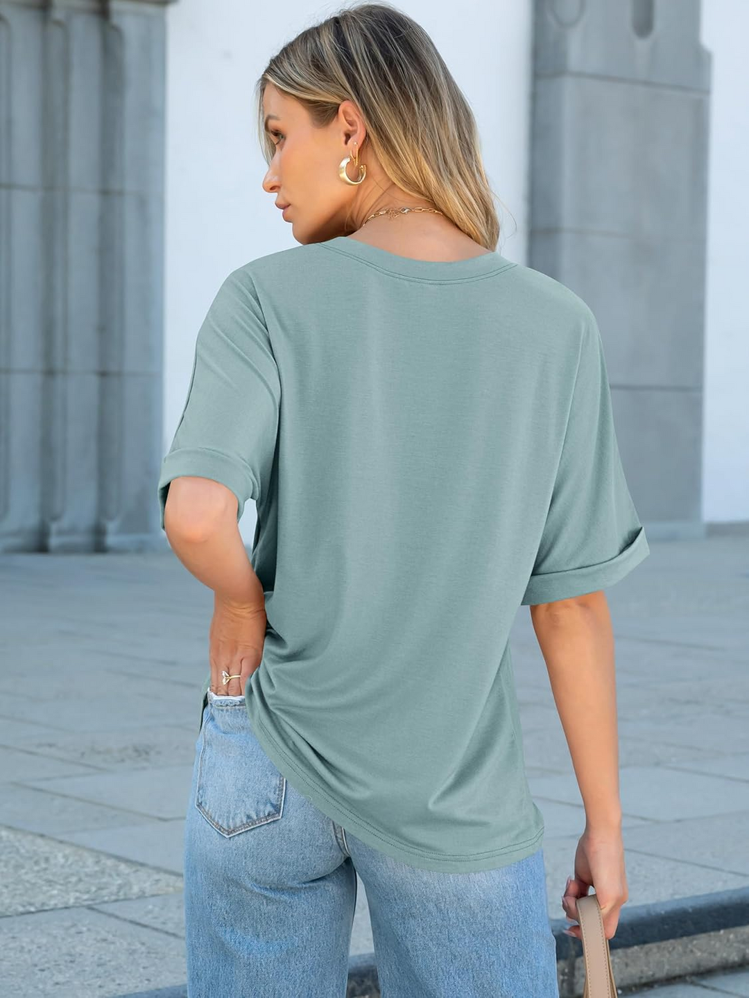 ANRABESS Women's Oversized T-Shirt with Pocket