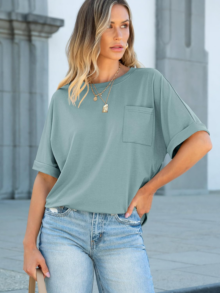 ANRABESS Women's Oversized T-Shirt with Pocket