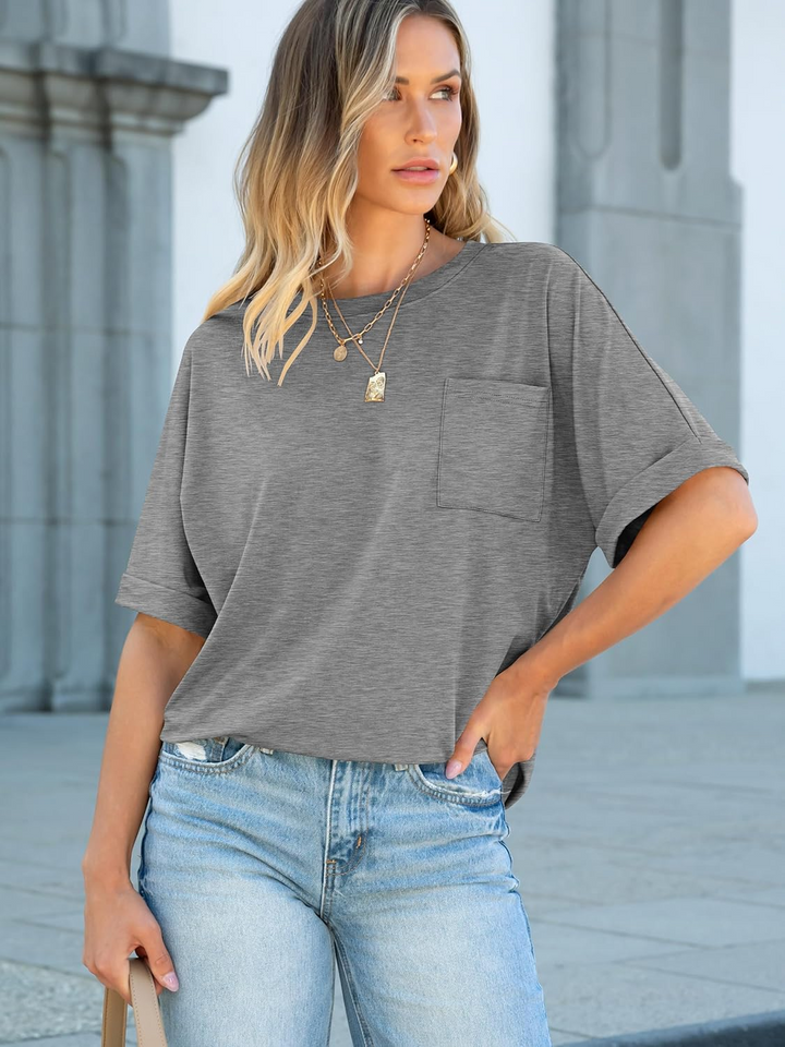 ANRABESS Women's Oversized T-Shirt with Pocket