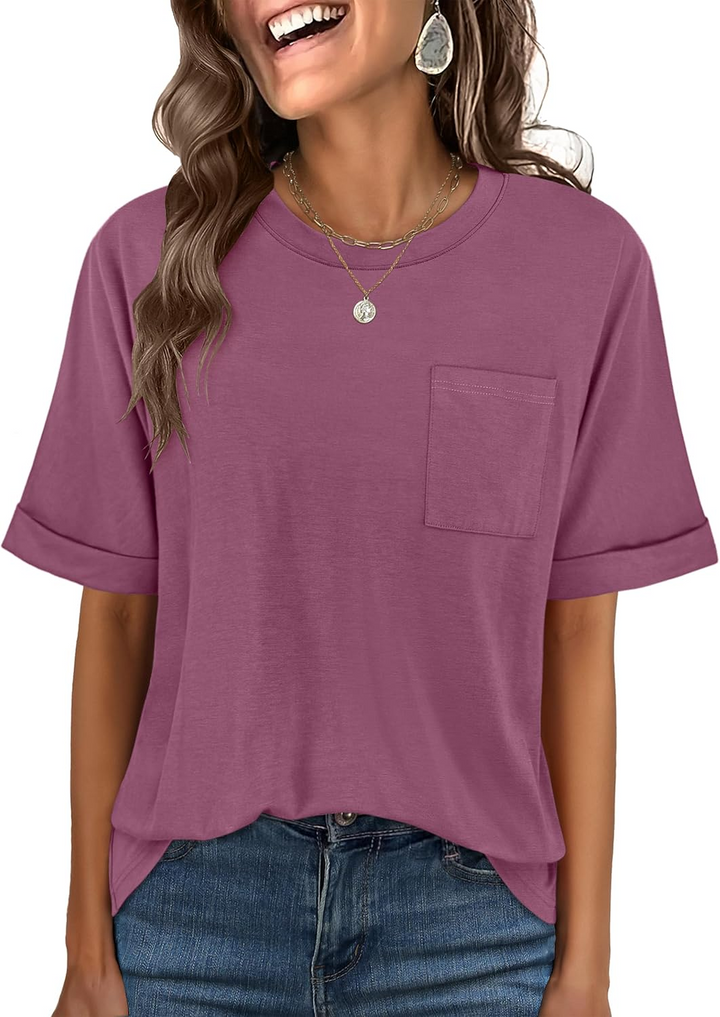 ANRABESS Women's Oversized T-Shirt with Pocket