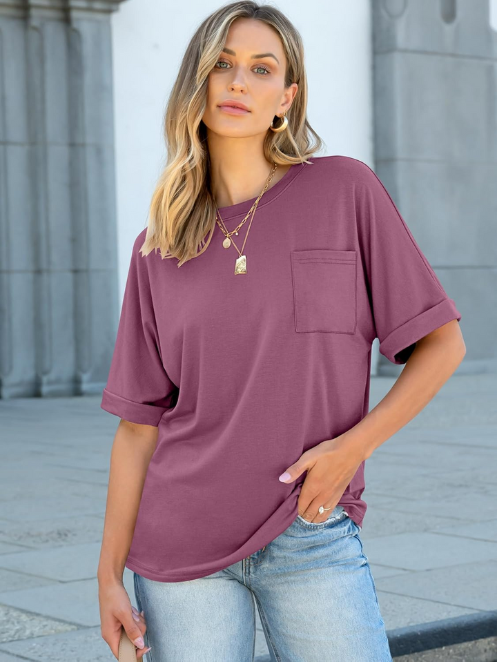 ANRABESS Women's Oversized T-Shirt with Pocket