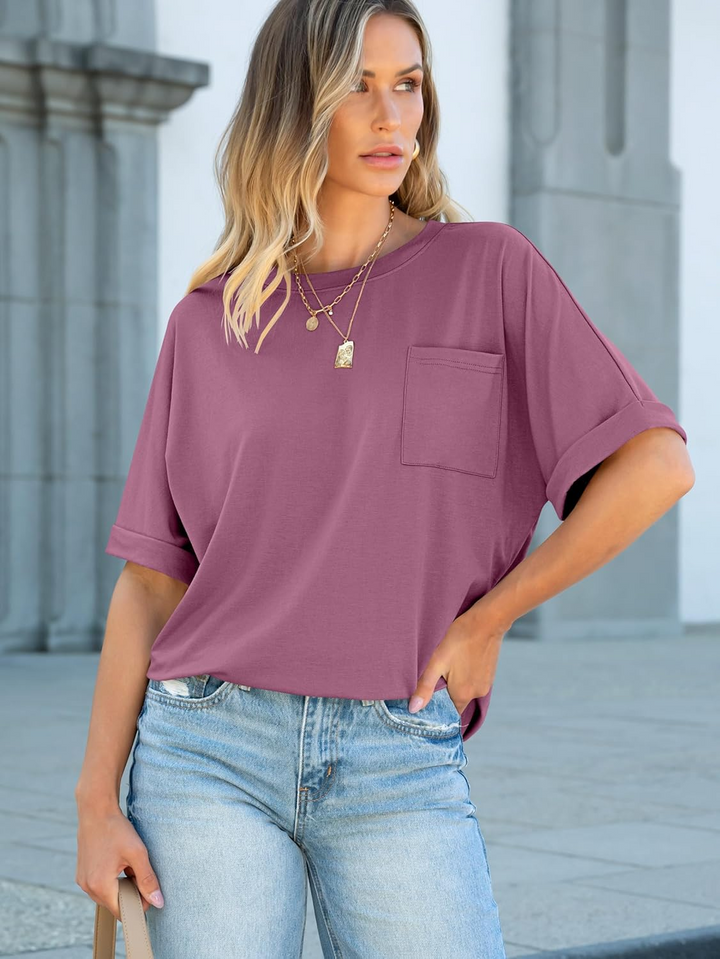 ANRABESS Women's Oversized T-Shirt with Pocket