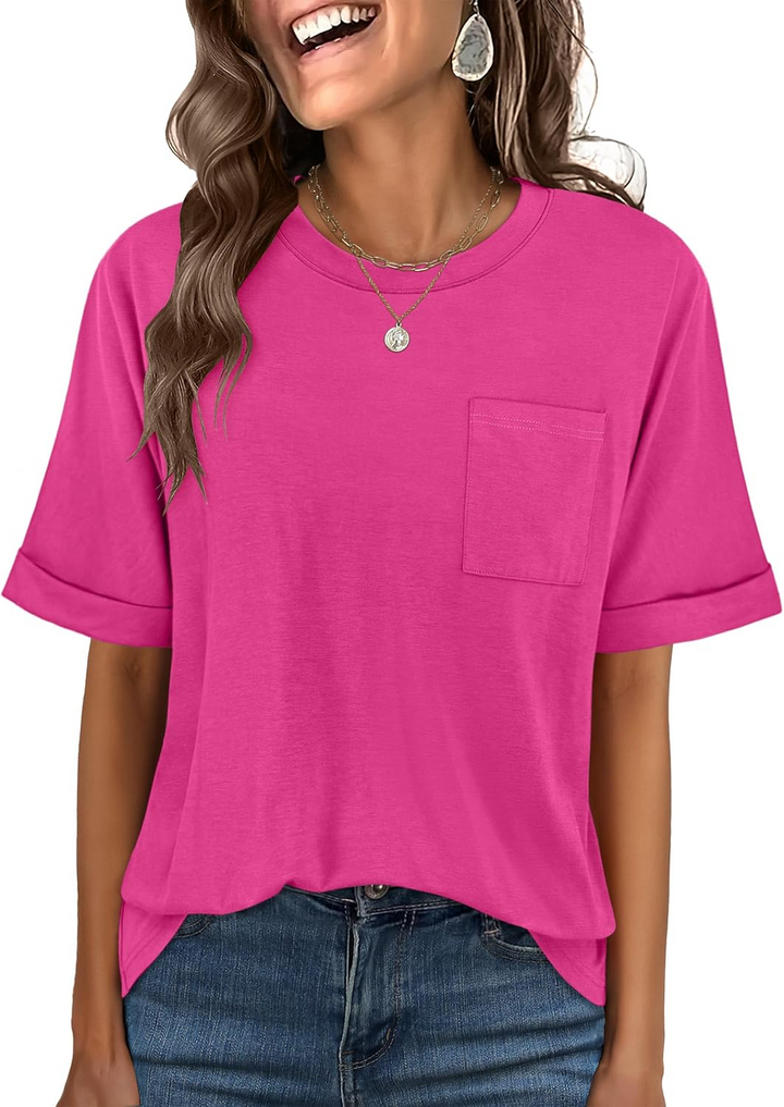 ANRABESS Women's Oversized T-Shirt with Pocket