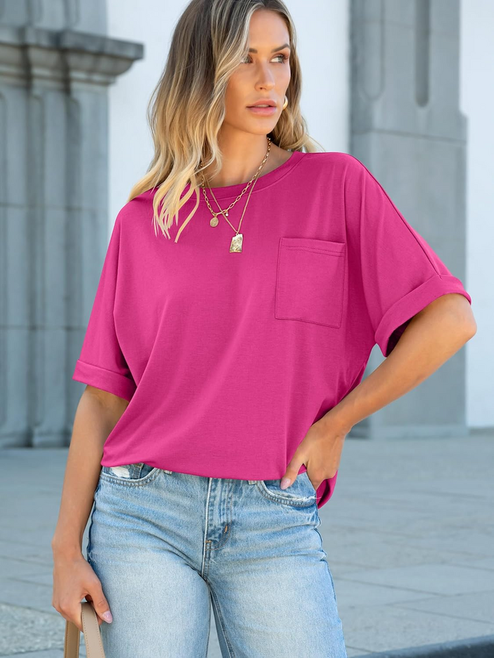 ANRABESS Women's Oversized T-Shirt with Pocket