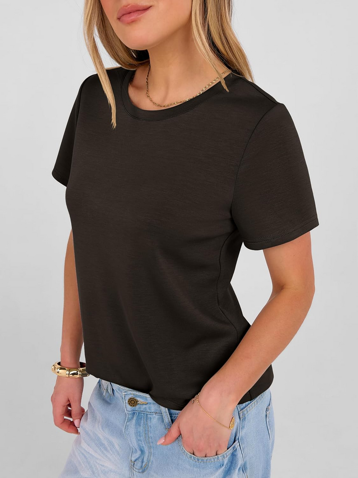 ANRABESS Women's Wrinkle-Free Short Sleeve Top