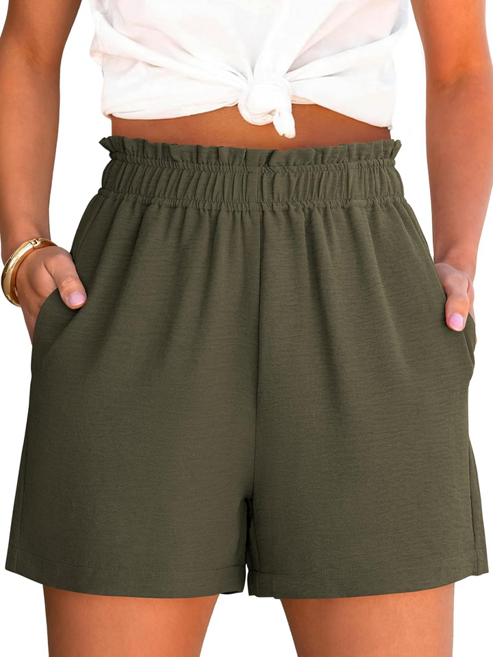 ANRABESS Women's Summer Shorts - High Waisted Elastic Dressy Lounge Shorts, Casual Beach Vacation Clothes