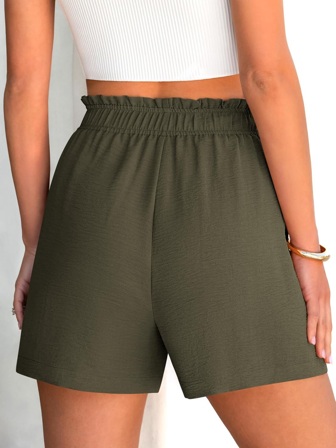 ANRABESS Women's Summer Shorts - High Waisted Elastic Dressy Lounge Shorts, Casual Beach Vacation Clothes