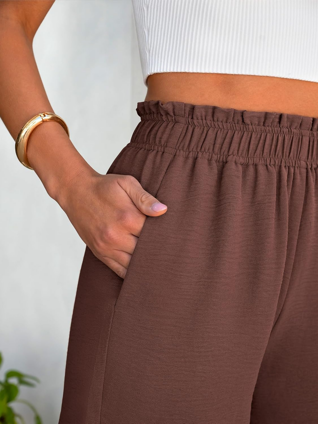 ANRABESS Women's Summer Shorts - High Waisted Elastic Dressy Lounge Shorts, Casual Beach Vacation Clothes