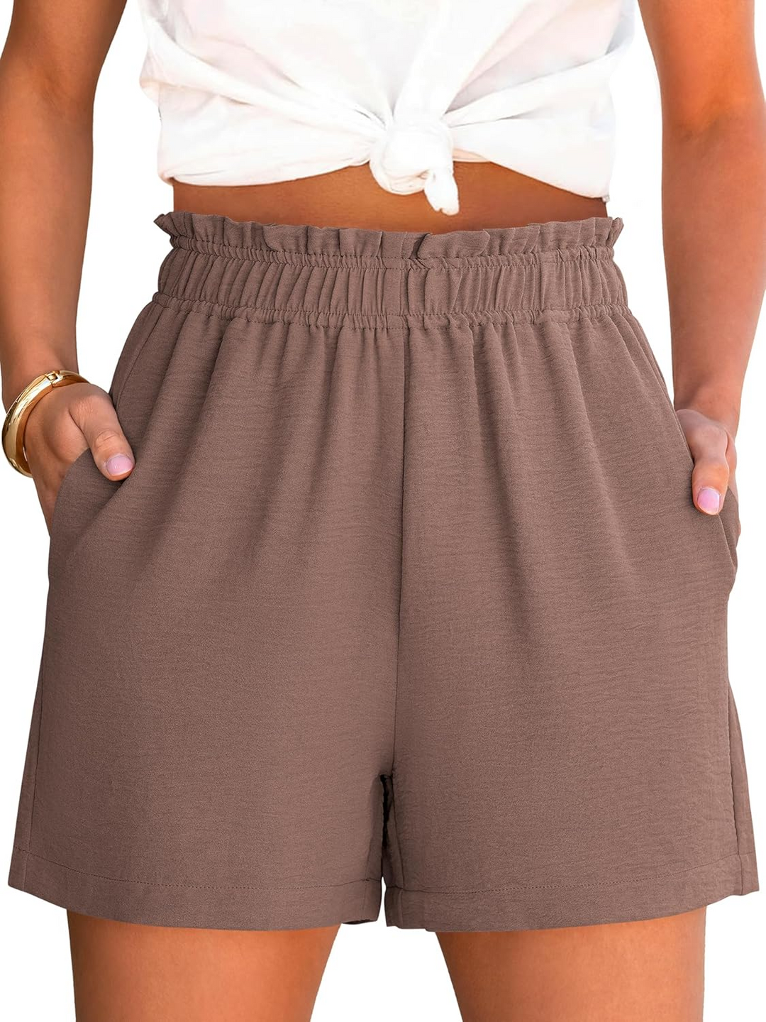 ANRABESS Women's Summer Shorts - High Waisted Elastic Dressy Lounge Shorts, Casual Beach Vacation Clothes