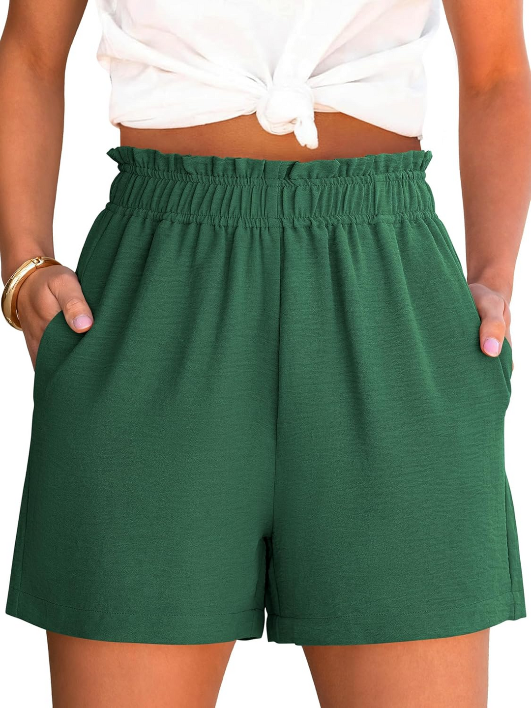 ANRABESS Women's Summer Shorts - High Waisted Elastic Dressy Lounge Shorts, Casual Beach Vacation Clothes