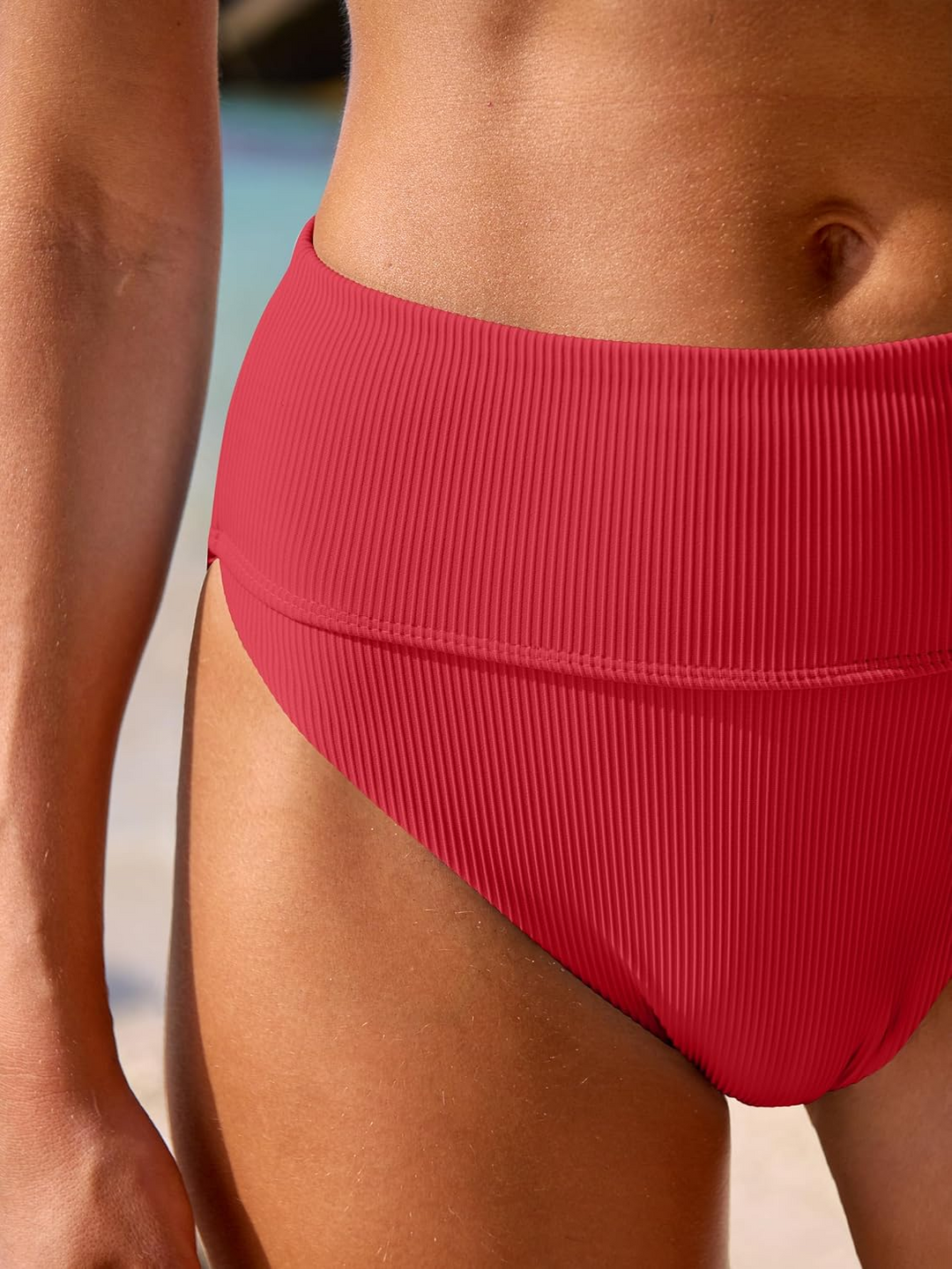 ANRABESS Women's High Waisted Ribbed Bikini Set