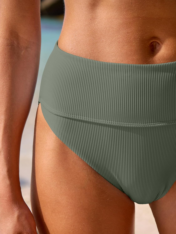 ANRABESS Women's High Waisted Ribbed Bikini Set