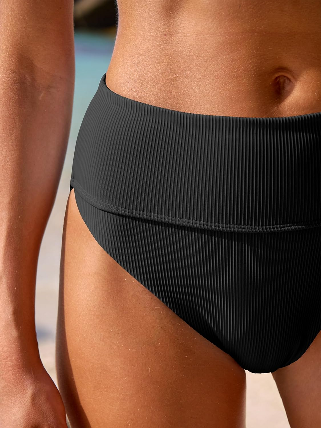 ANRABESS Women's High Waisted Ribbed Bikini Set