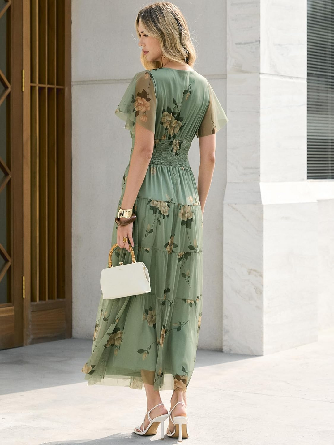 ANRABESS Women's Floral Short Sleeve Maxi Dress