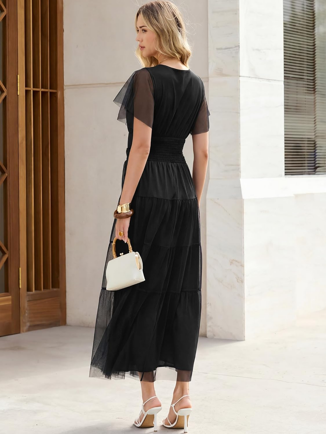 ANRABESS Women's Floral Short Sleeve Maxi Dress