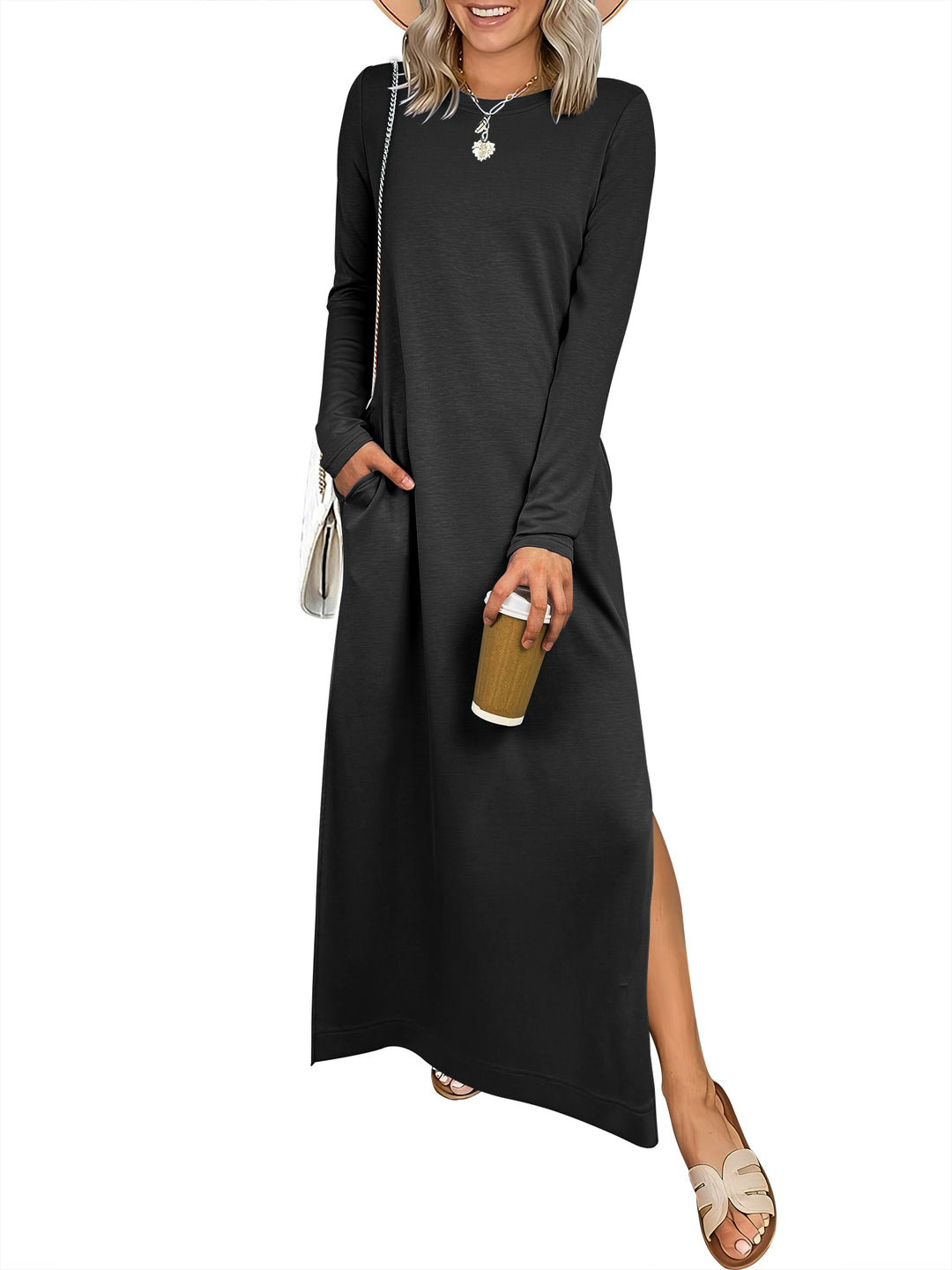 ANRABESS Women's Loose Split Flowy Maxi Dress ANRABESS Women's Loose Split Flowy Maxi Dress