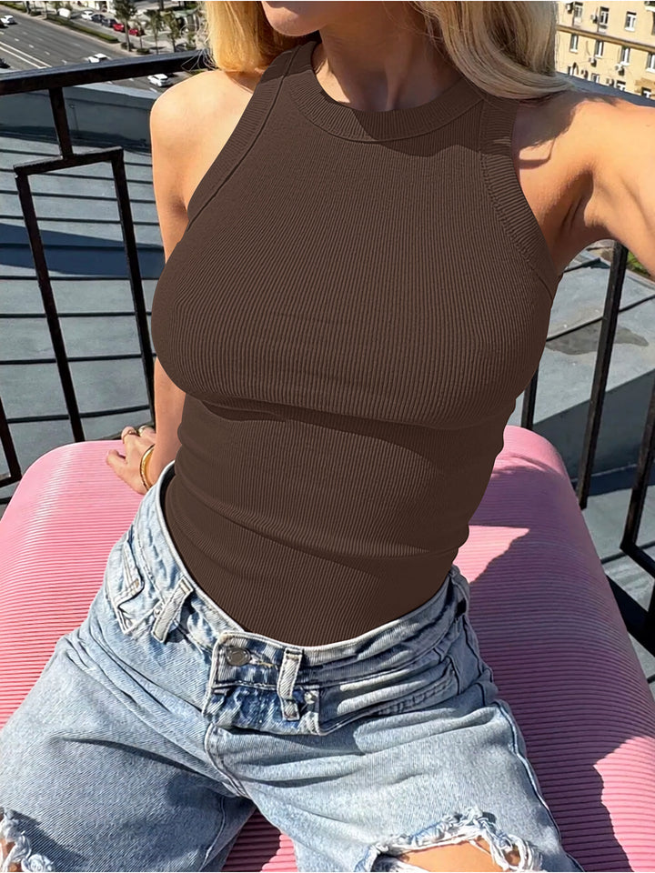 ANRABESS Women's Ribbed Racerback Tank Top