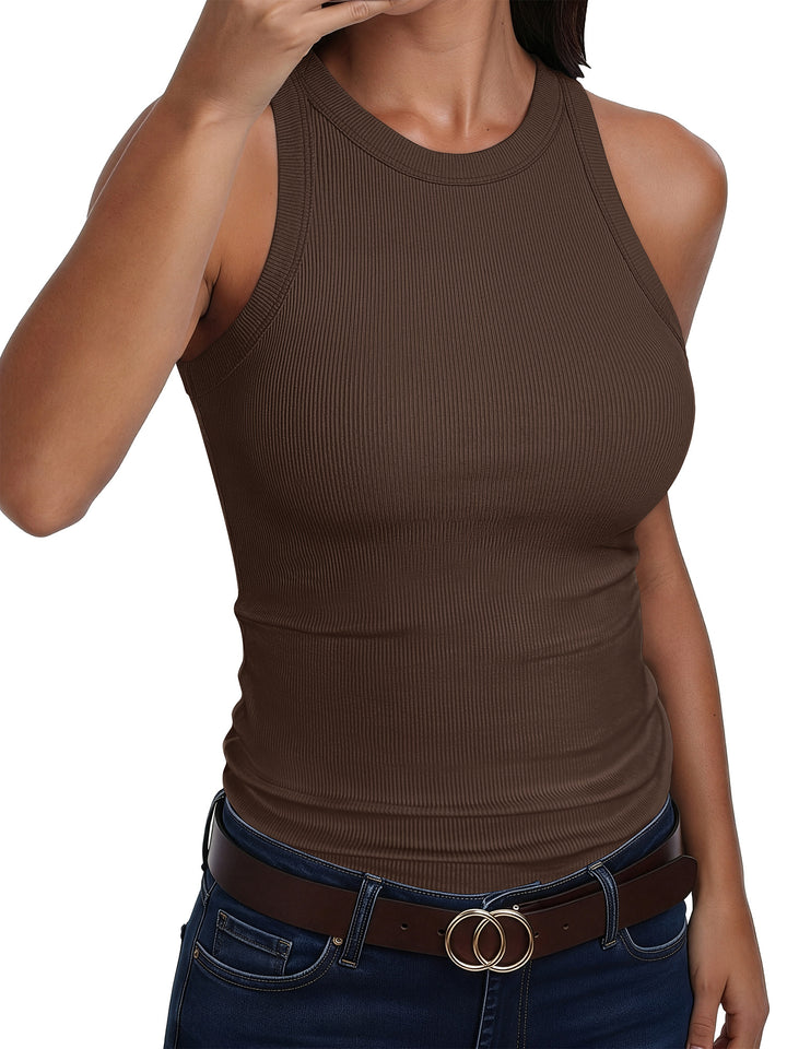 ANRABESS Women's Ribbed Racerback Tank Top