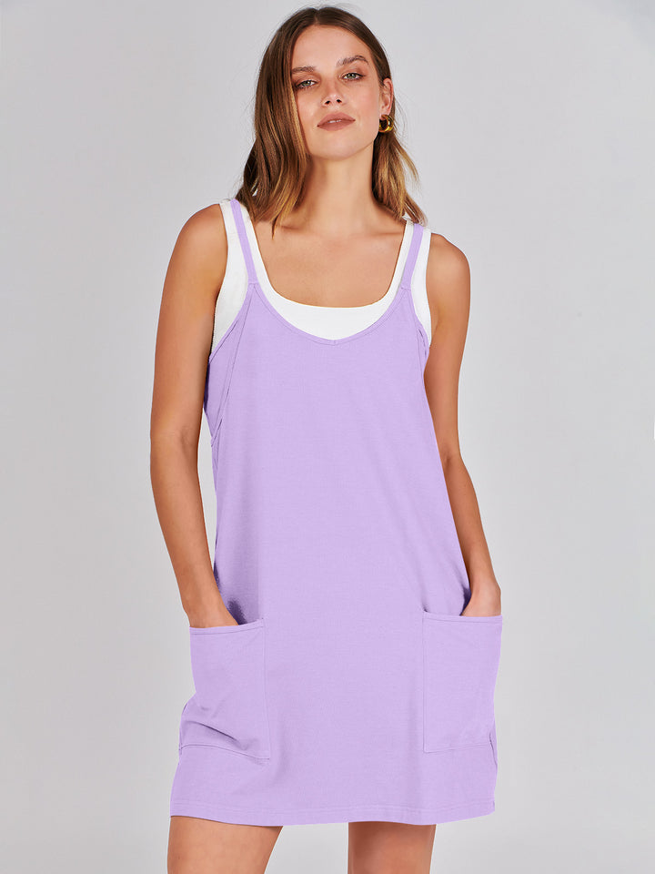 ANRABESS Women's Active Mini Dress with Built-in Shorts