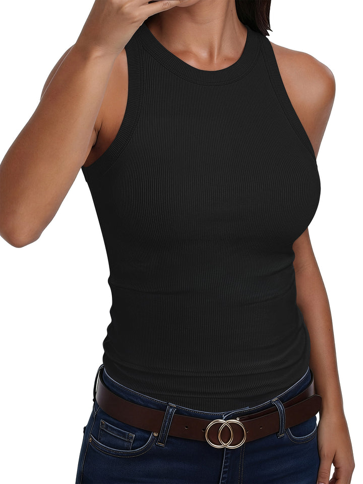 ANRABESS Women's Ribbed Racerback Tank Top