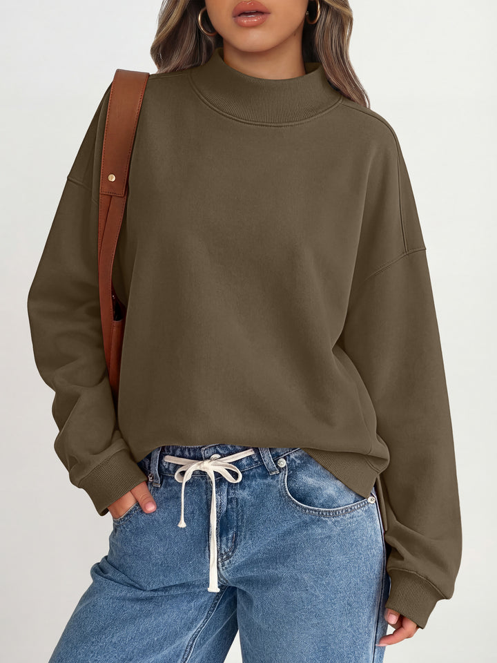ANRABESS Women’s Mock Neck Oversized Sweatshirts Pullover Fall Outfits