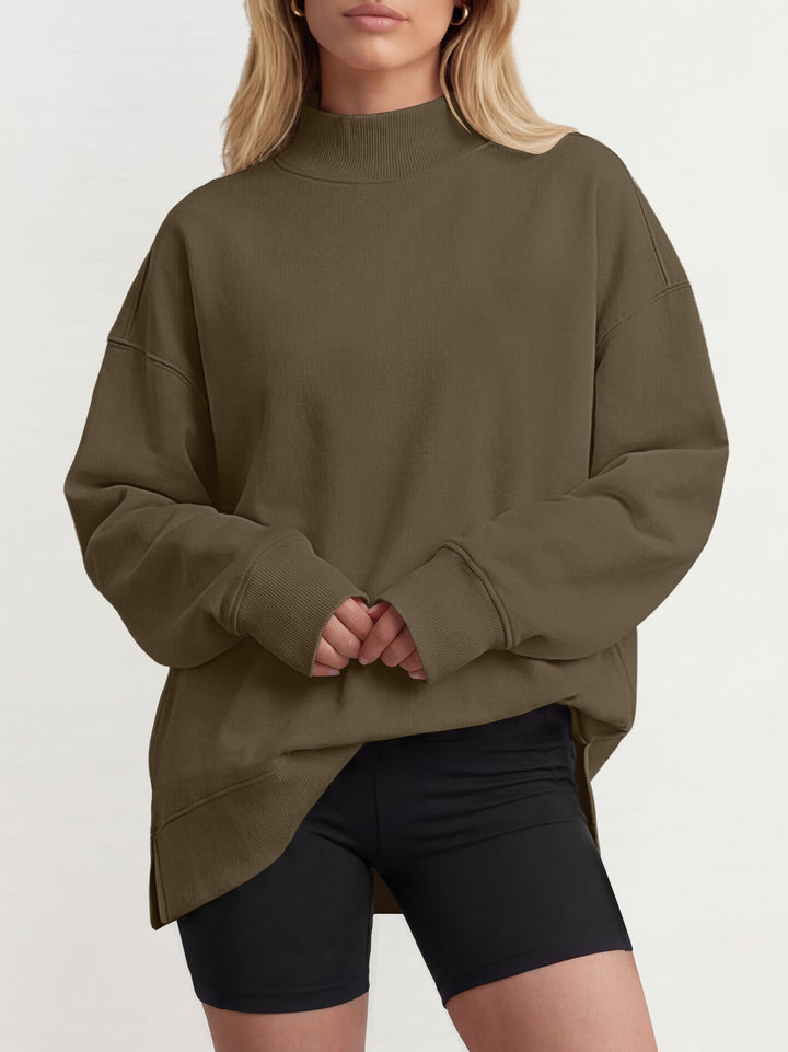ANRABESS Women’s Mock Neck Oversized Sweatshirts Pullover Fall Outfits