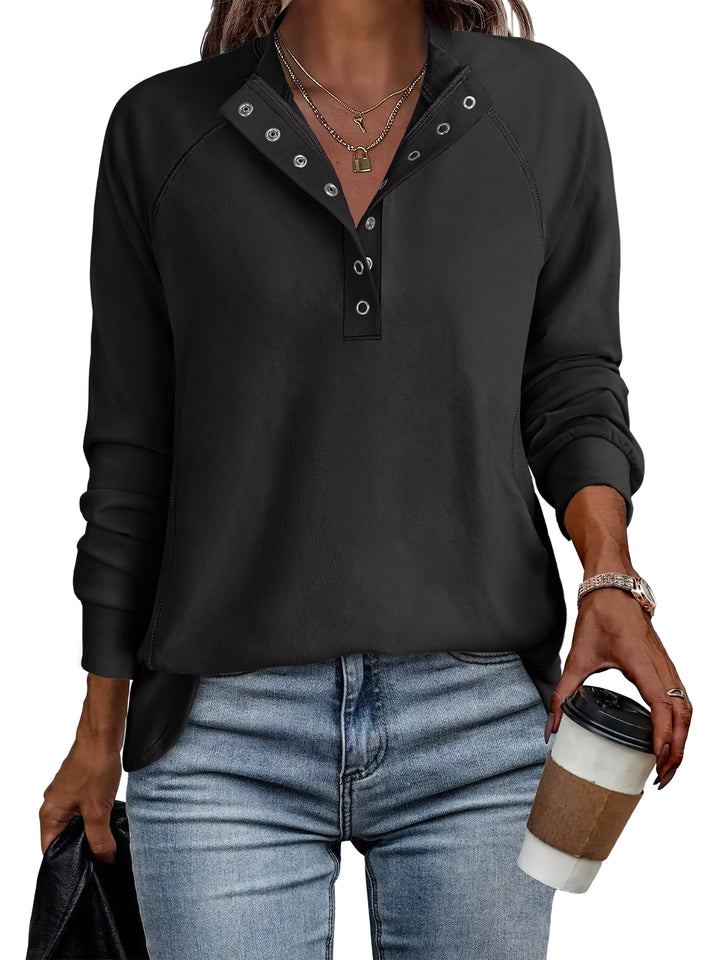 ANRABESS Women's Long Sleeve Henley Tops Tunic Sweatshirt Loose Slit Casual Button Shirts Pullover 2025 Fall Winter Outfits