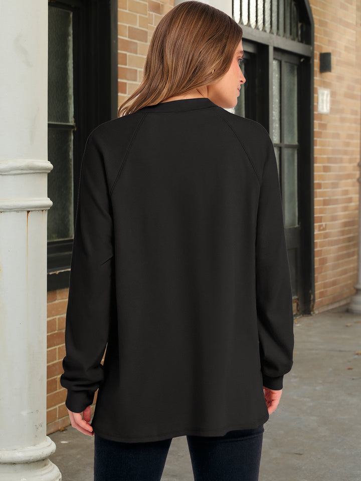 ANRABESS Women's Long Sleeve Henley Tops Tunic Sweatshirt Loose Slit Casual Button Shirts Pullover 2025 Fall Winter Outfits