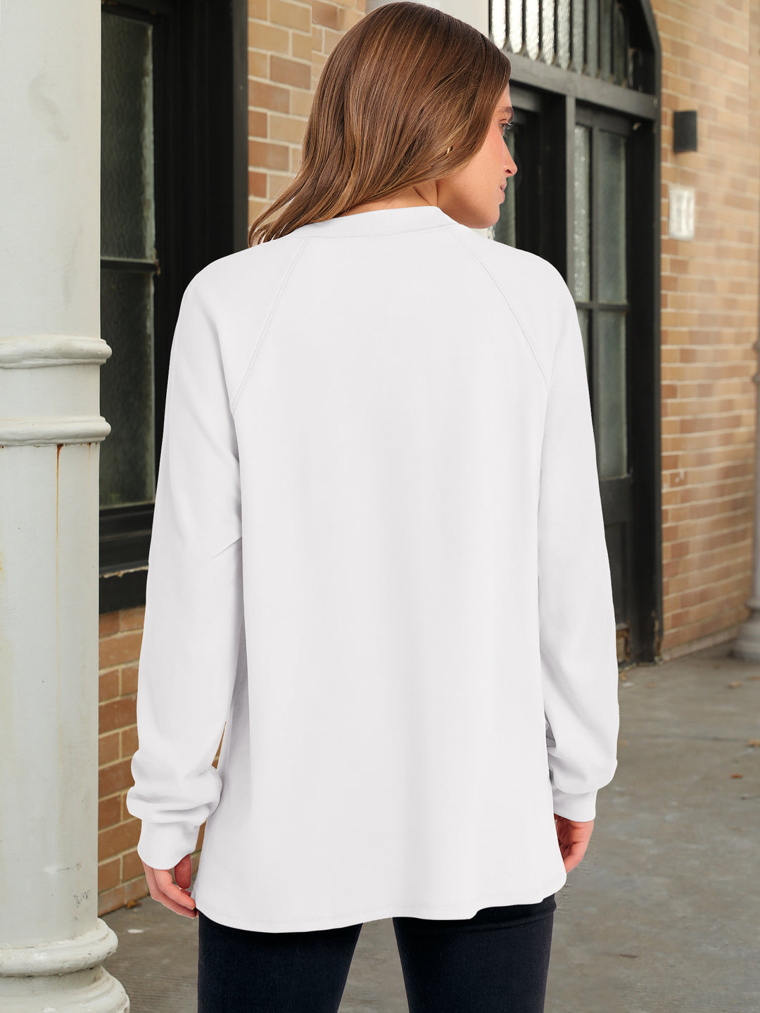 ANRABESS Women's Long Sleeve Henley Tops Tunic Sweatshirt Loose Slit Casual Button Shirts Pullover 2025 Fall Winter Outfits