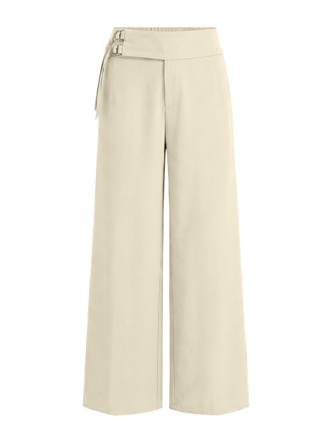 ANRABESS Women Wide Leg Buckle Pants with Pockets