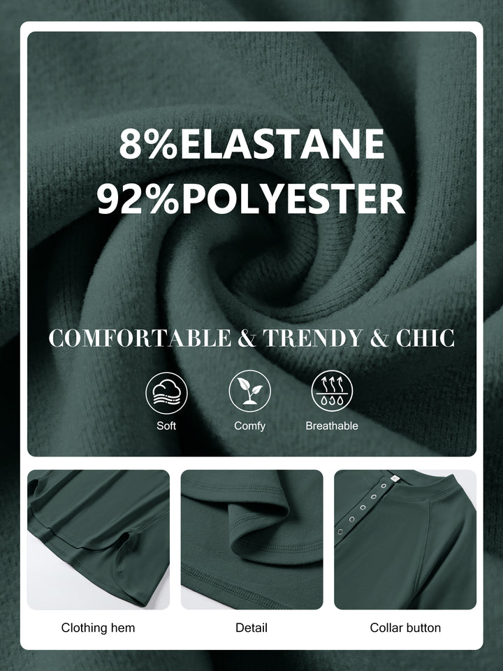 ANRABESS Women's Long Sleeve Henley Tops Tunic Sweatshirt Loose Slit Casual Button Shirts Pullover 2025 Fall Winter Outfits